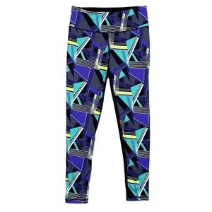 Victoria's Secret Sport VSX Blue Purple Geometric Print Knockout Leggings-Medium